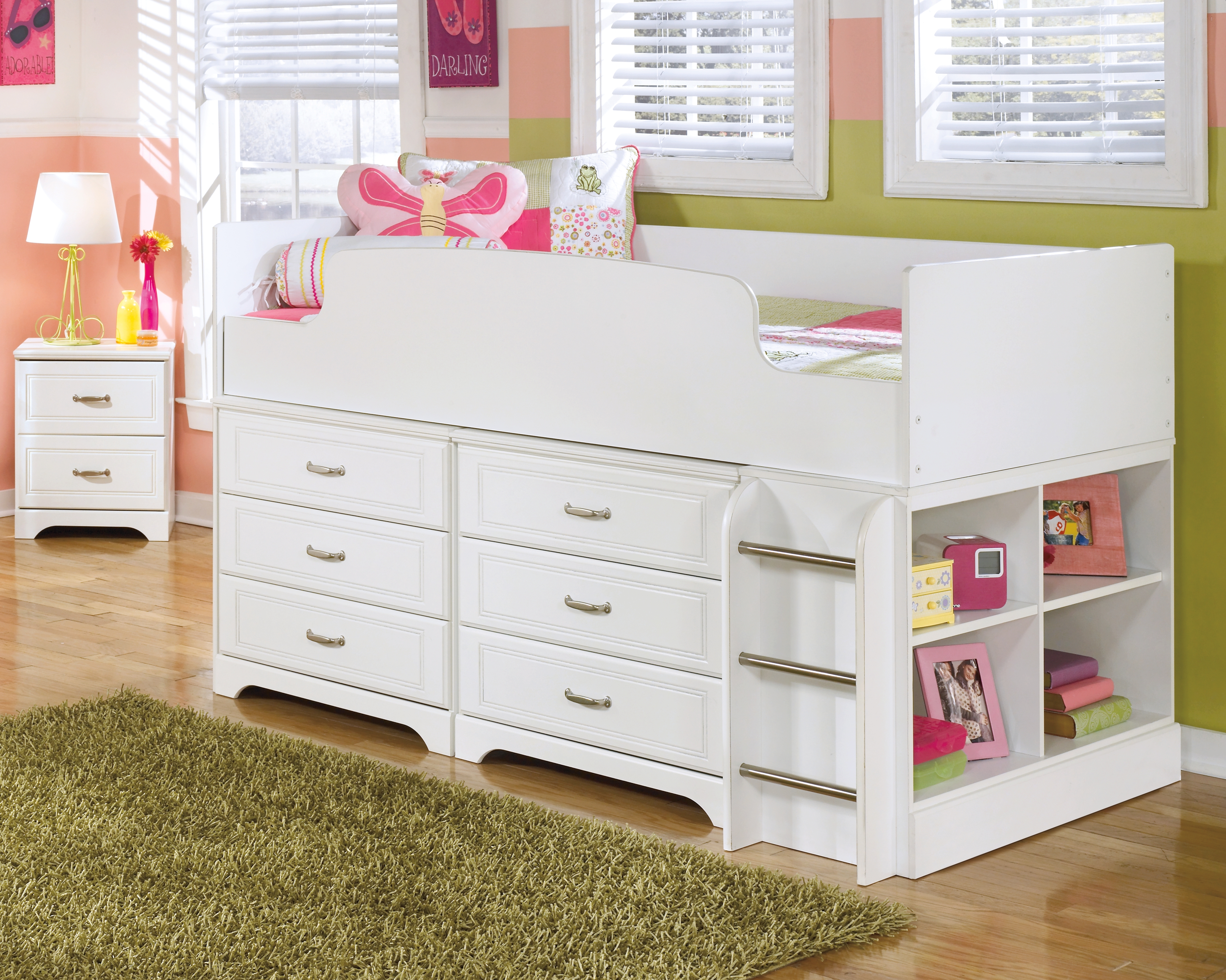 Lulu Twin Loft Bed With 6 Drawer Storage Furniture Den