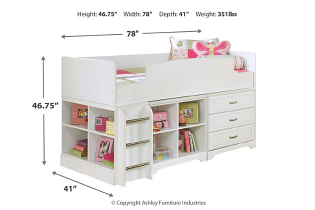Lulu Twin Loft Bed With 3 Drawer, Logik Twin L Shaped Bunk Bed With Drawers And Shelves