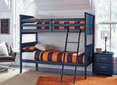 Leo Twin Bunk Bed with Nightstand Mattress and Pillow, , large