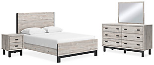 Vessalli Queen Panel Bed with Mirrored Dresser and Nightstand, , large