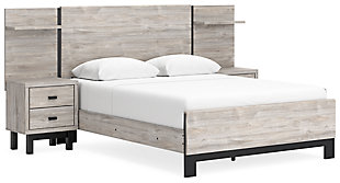Vessalli Queen Panel Bed with Extensions, Gray, large