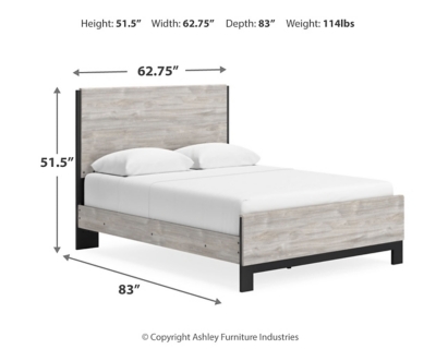 Vessalli Queen Panel Bed with Mirrored Dresser, Gray, large