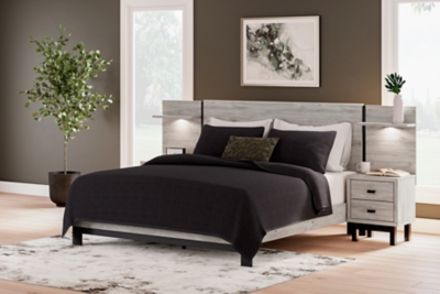 B1036B8 Vessalli King Panel Bed with Headboard Extensions  sku B1036B8