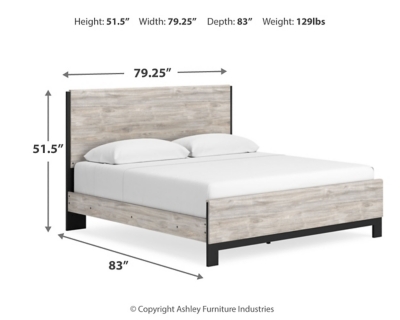 Vessalli King Panel Bed with Mirrored Dresser, Gray, large