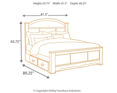 Fairbrooks Estate King Poster Bed With Storage Ashley