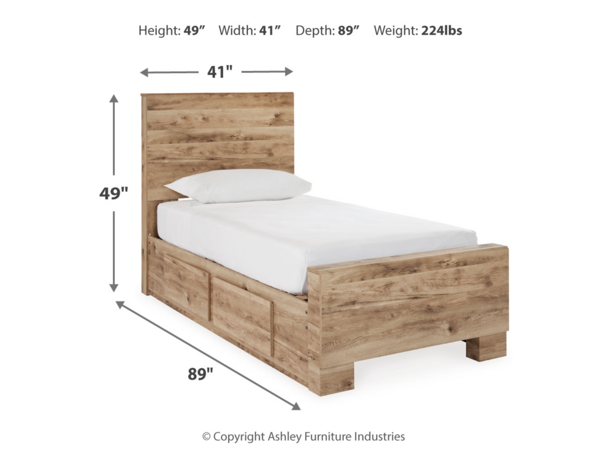 Hyanna Twin Panel Bed with 4 Storage Drawers | Ashley