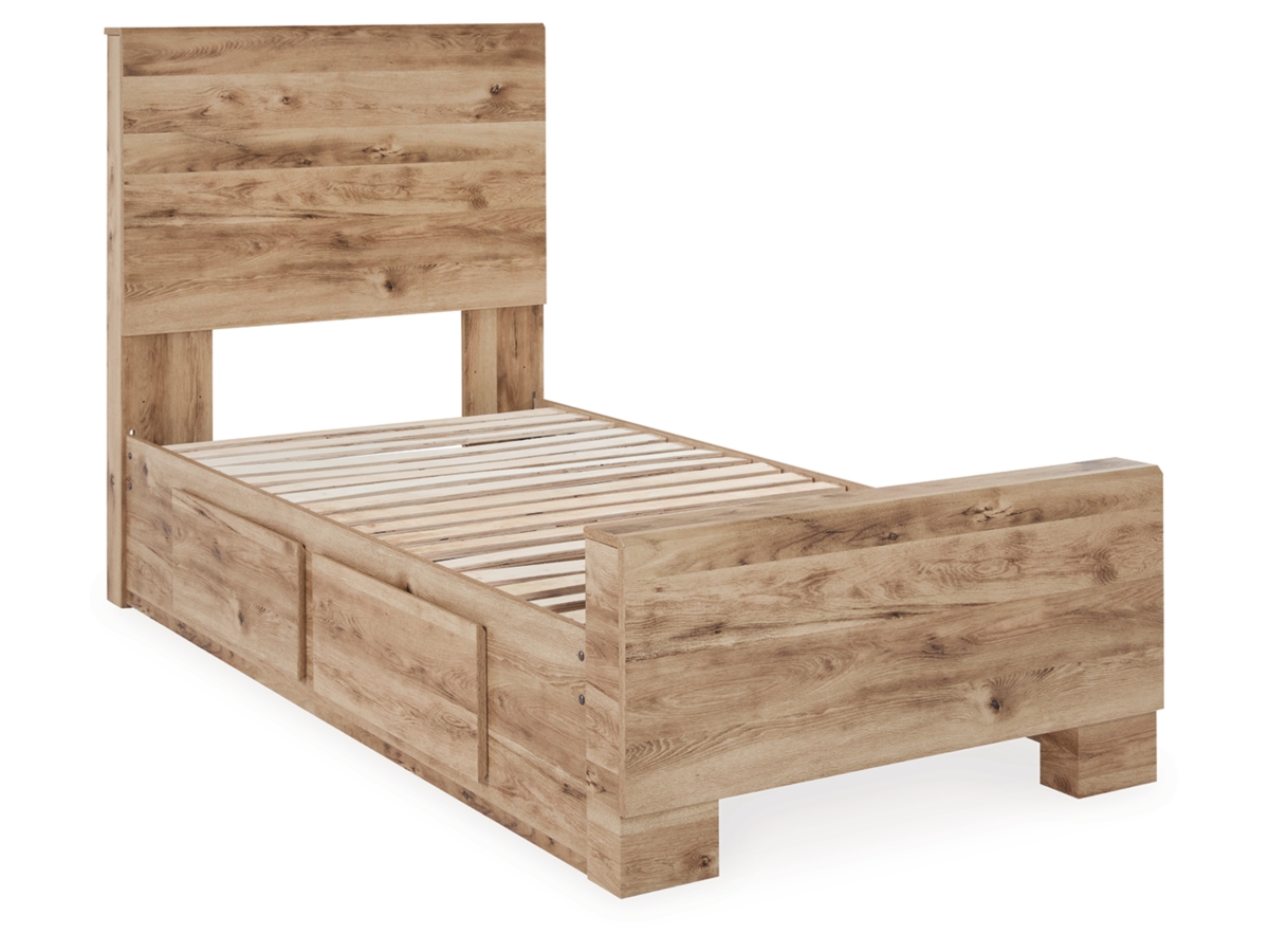 Hanaページ Hyanna Full Panel Bed with Storage with Mirrored Dresser and