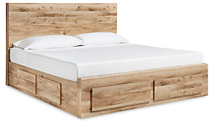 Hyanna Queen Panel Storage Bed with 1 Under Bed Storage Drawer, Tan Brown, large
