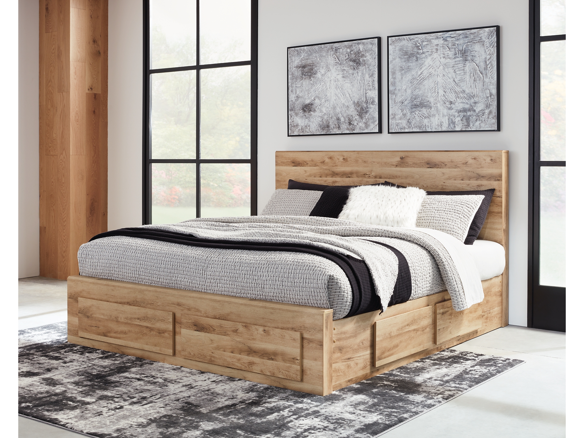 Image 0 of Hyanna King Panel Bed with 6 Storage Drawers