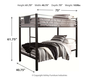 Dinsmore Twin over Twin Bunk Bed with Ladder, , large