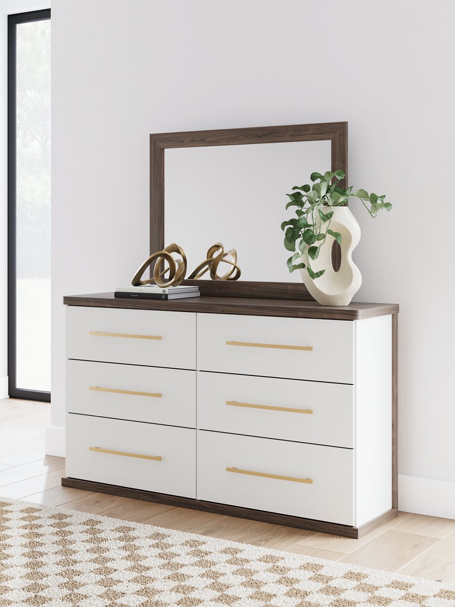 Cama Mazilar Queen tapizada con plataforma, cómoda y espejo - image 18