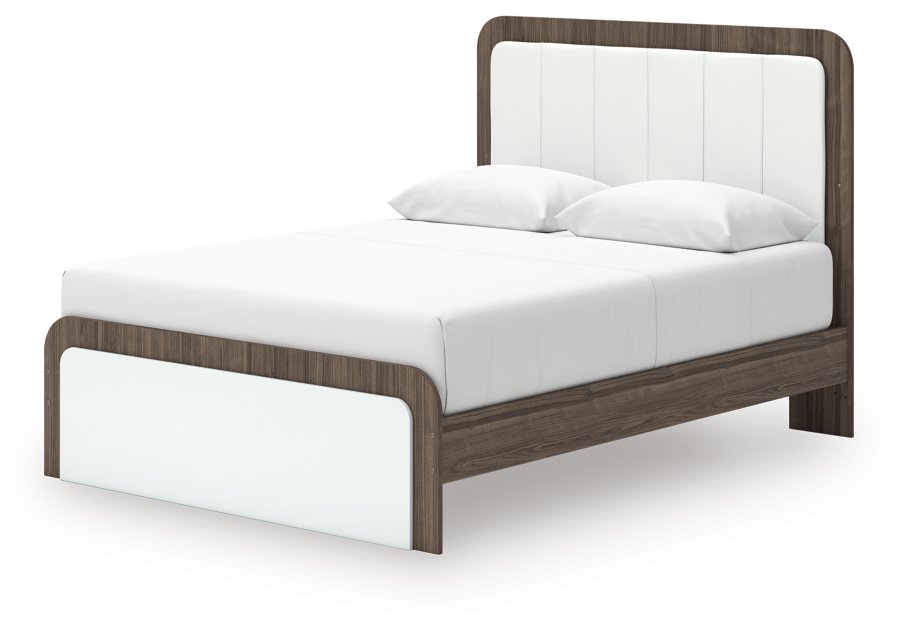 Cama Mazilar Queen tapizada con plataforma, cómoda y espejo - image 15