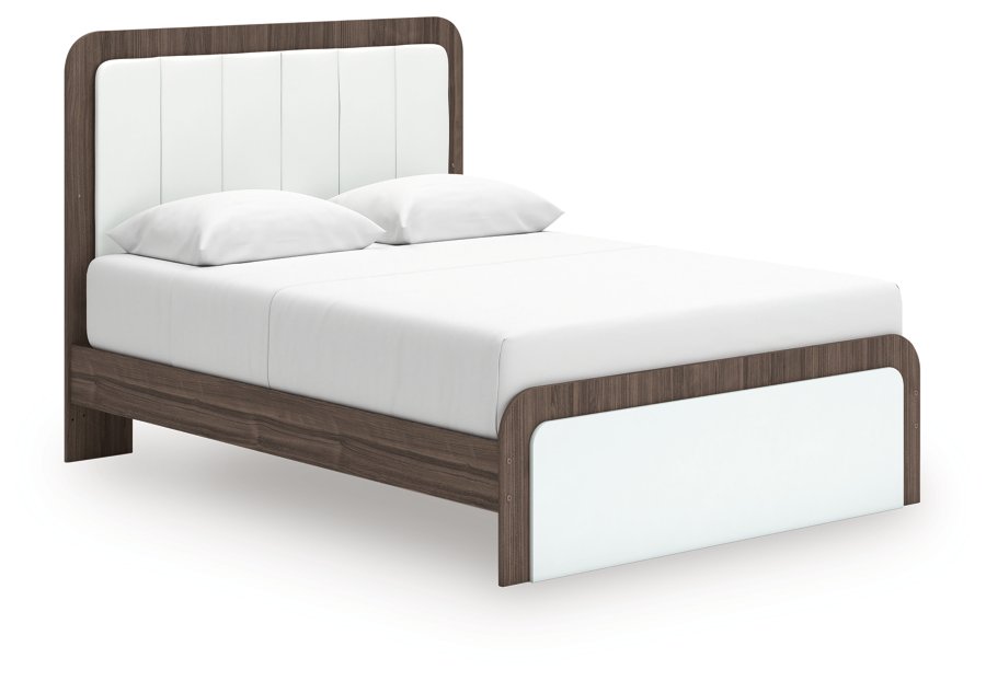 Cama Mazilar Queen tapizada con plataforma, cómoda y espejo - image 10