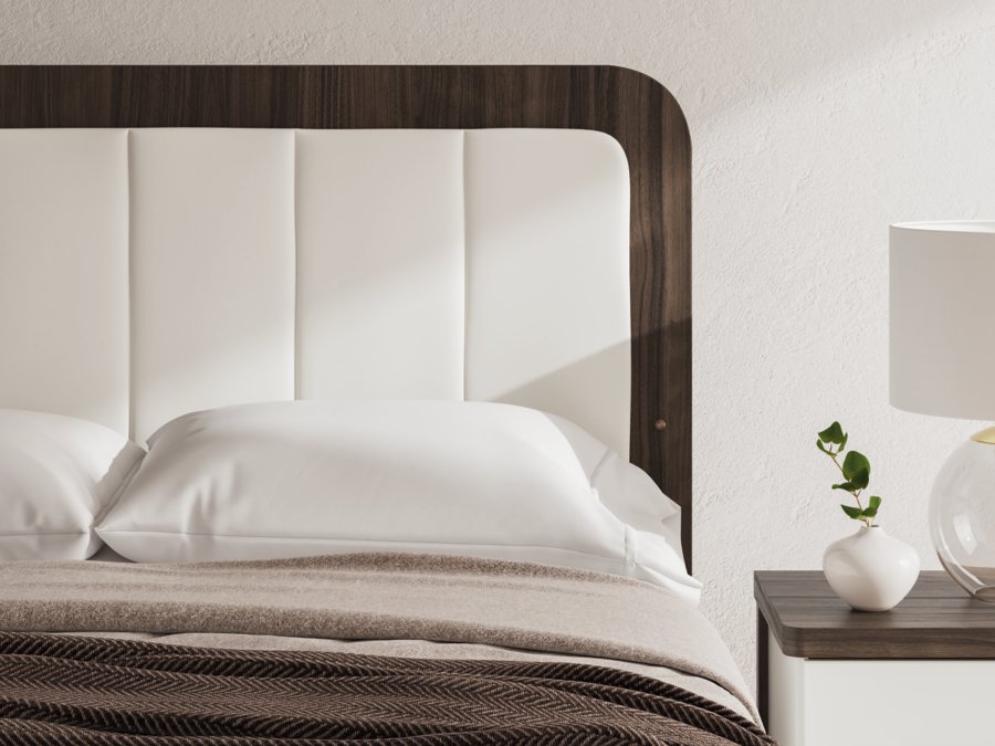 Cama Mazilar Queen tapizada con plataforma, cómoda y espejo - image 16