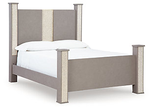 Surancha Queen Poster Bed, Gray, large