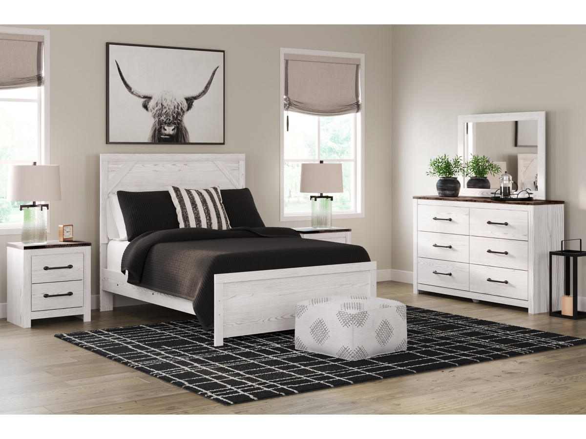 Gerridan Full Panel Bed - White/Gray