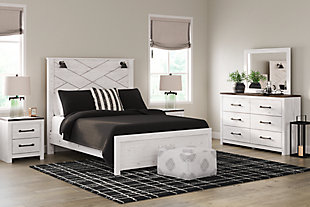 Gerridan Queen Panel Bed, White/Gray, rollover