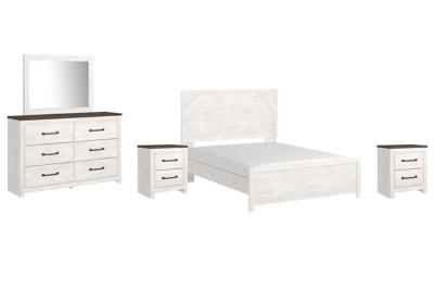 APG-B1190-QP7 Gerridan Queen Panel Bed with Mirrored Dresser and sku APG-B1190-QP7