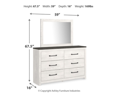 Gerridan Dresser and Mirror, White/Gray, large