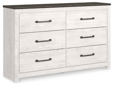 Gerridan 6 Drawer Dresser, White/Gray