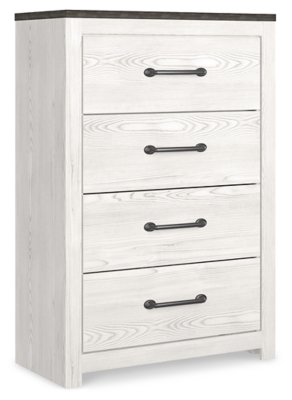 B1190-44 Gerridan 4 Drawer Chest of Drawers, White/Gray sku B1190-44