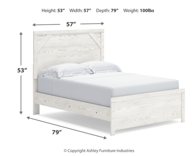 Gerridan Full Panel Bed, White/Gray, large