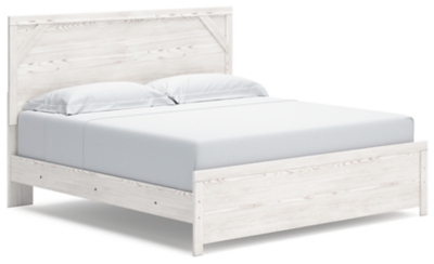 APK-B1190KPB Gerridan King Panel Bed, White/Gray sku APK-B1190KPB