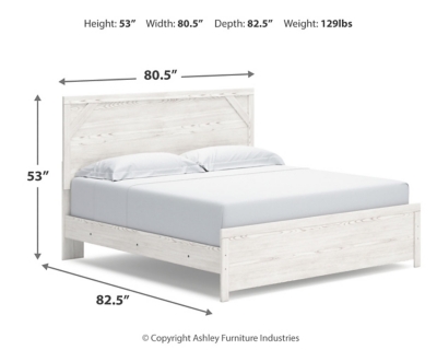 Gerridan King Panel Bed, White/Gray, large