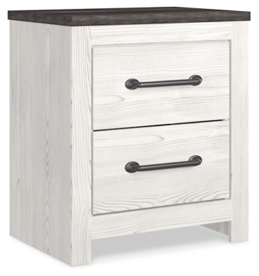 Gerridan 22 2 Drawer Nightstand, White/Gray