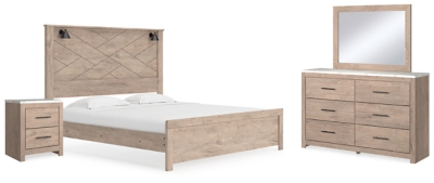 APG-B1191KPB Senniberg King Panel Bed with Mirrored Dresser and sku APG-B1191KPB