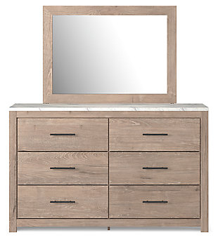 Senniberg Dresser and Mirror, Light Brown/White, rollover