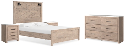 APG-B1191-6QPB Senniberg Queen Panel Bed with Dresser and 2 Night sku APG-B1191-6QPB