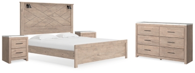 APGB1191-6KPB Senniberg King Panel Bed with Dresser and 2 Nights sku APGB1191-6KPB