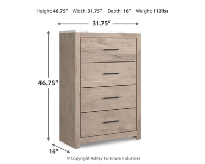 Senniberg Chest of Drawers, Light Brown/White, large