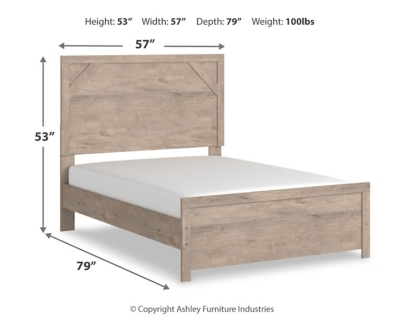 Senniberg Full Panel Bed, Light Brown/White, large