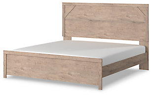 Senniberg King Panel Bed, Light Brown/White, rollover