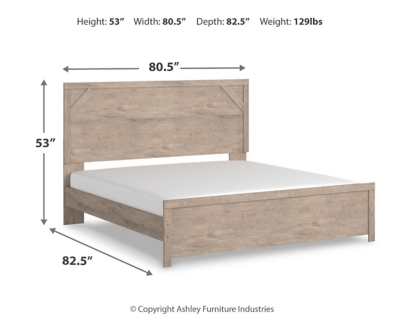 Senniberg King Panel Bed, Light Brown/White, large
