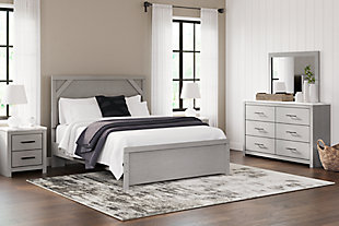Cottonburg Queen Panel Bed, Light Gray/White, rollover