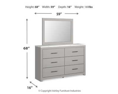 Cottonburg Dresser and Mirror, Light Gray/White, large