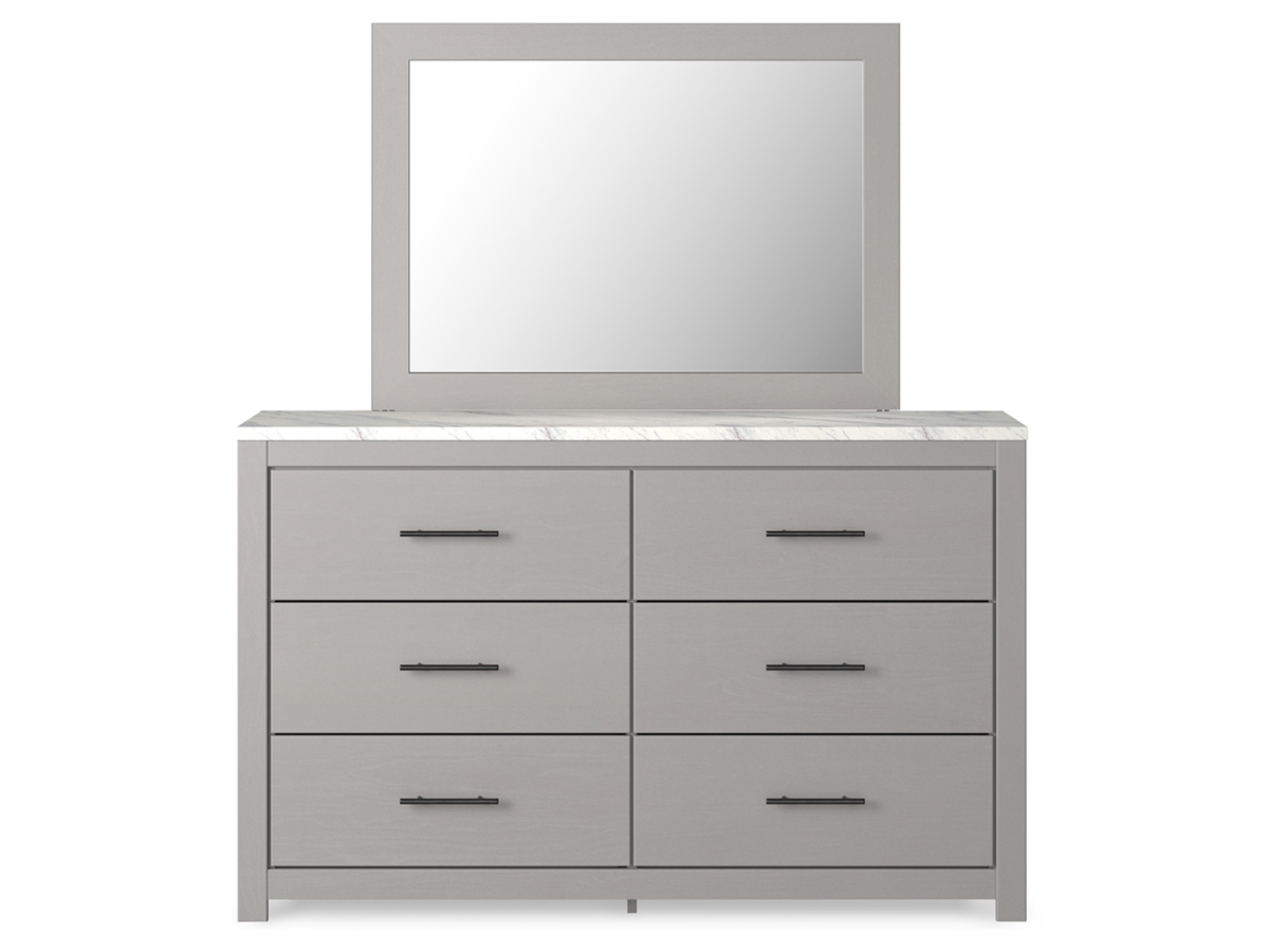 Cottonburg Mirror - Light Gray/White