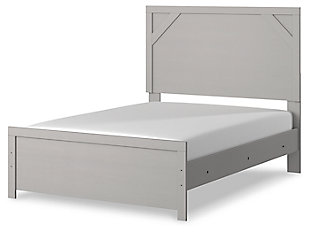 Cottonburg Full Panel Bed, Light Gray/White, rollover