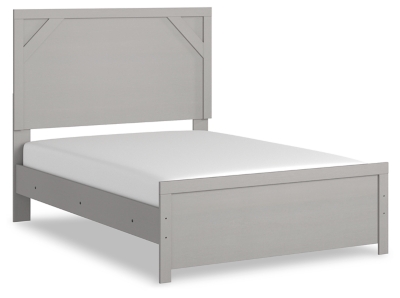 Cottonburg Full Panel Bed, Light Gray/White