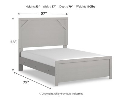 Cottonburg Full Panel Bed, Light Gray/White, large