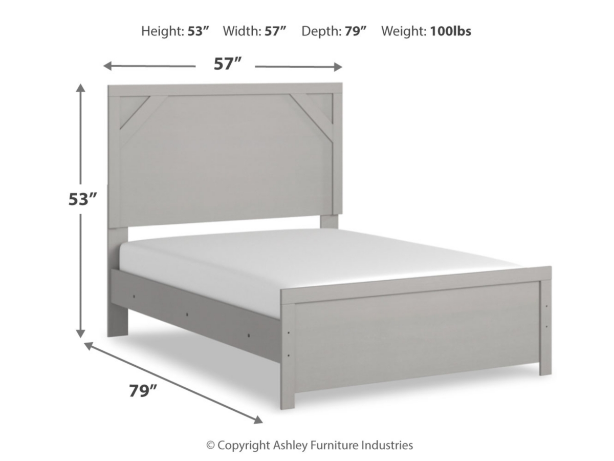 Cottonburg Full Panel Bed - Light Gray/White