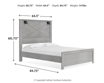 Cottonburg Queen Panel Bed, Light Gray/White, large