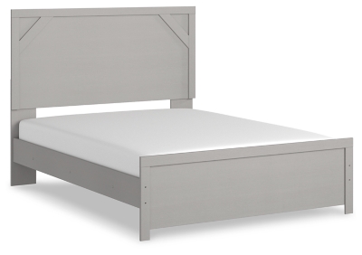 Cottonburg Queen Panel Bed, Light Gray/White