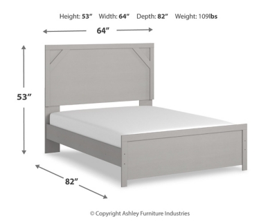 Cottonburg Queen Panel Bed, Light Gray/White, large