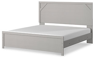 Cottonburg King Panel Bed, Light Gray/White, rollover
