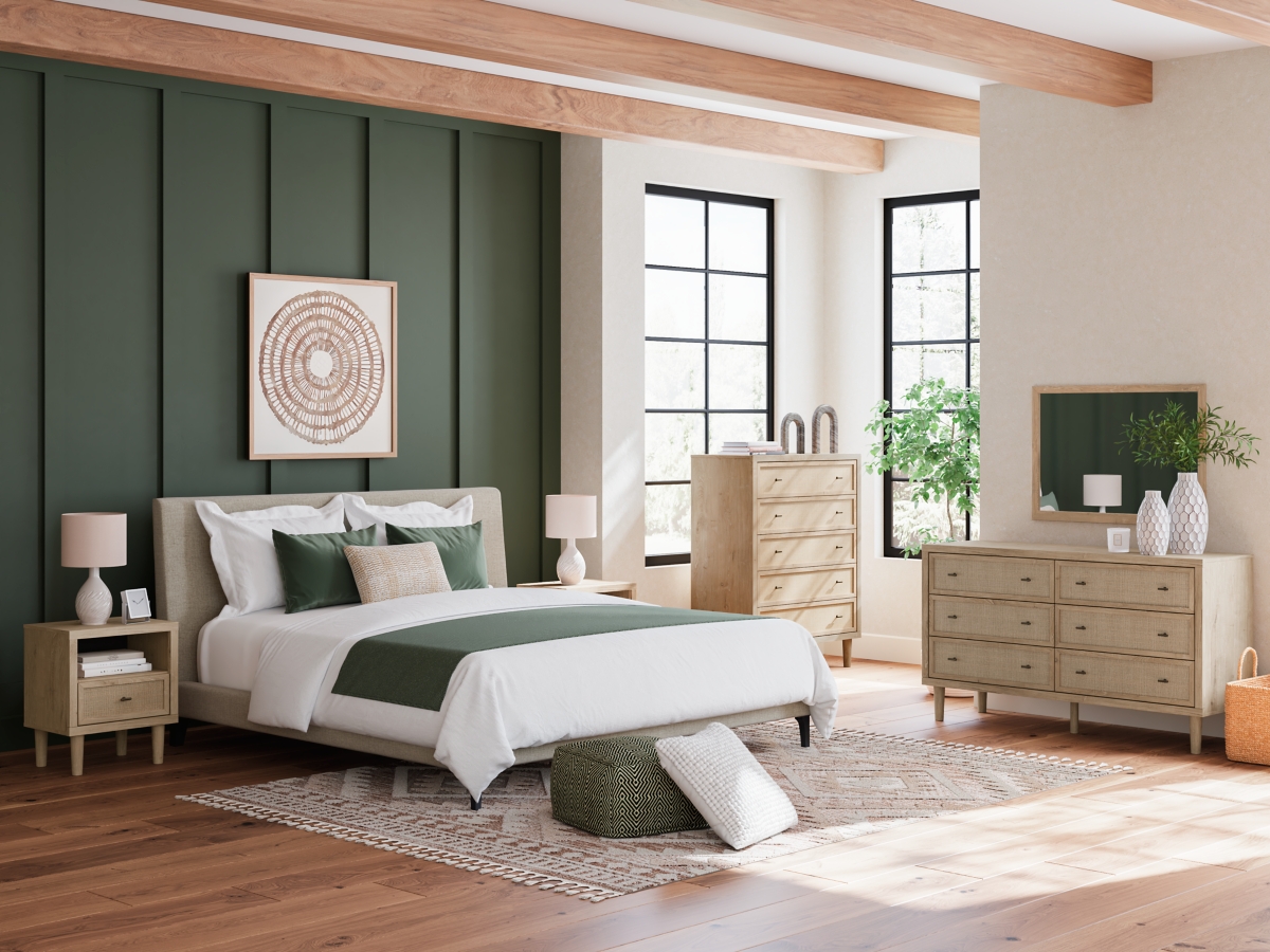Cielden King Upholstered Bed with Roll Slats | Ashley