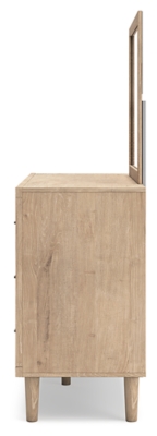 Cielden Queen Panel Headboard with Mirrored Dresser, Chest and Nightstand